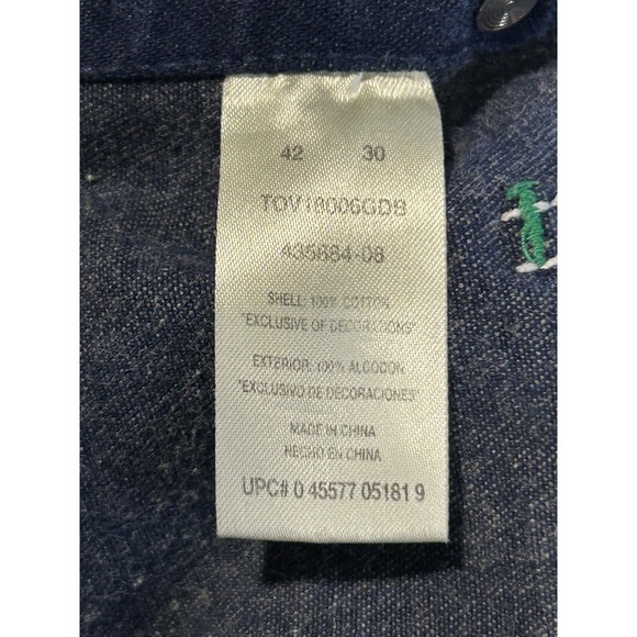 Liberty Denim Bib Overalls Men's 42x30 Blue With Pockets 100% Cotton‎ EUC - Picture 7 of 8